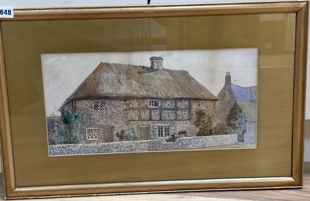 George Truefitt, watercolour, Near Tarring, Sussex, signed and dated 1890, 22 x 45cm